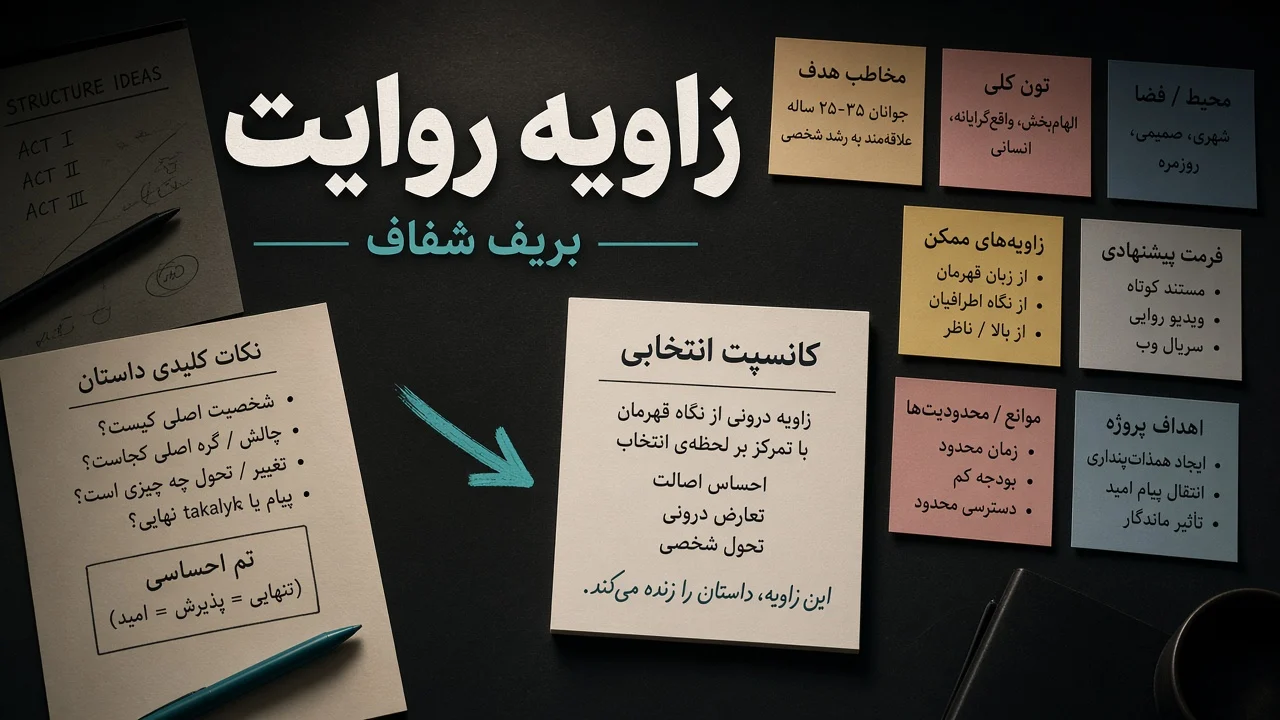 بریف و زاویه روایت روی میز کار تدوین