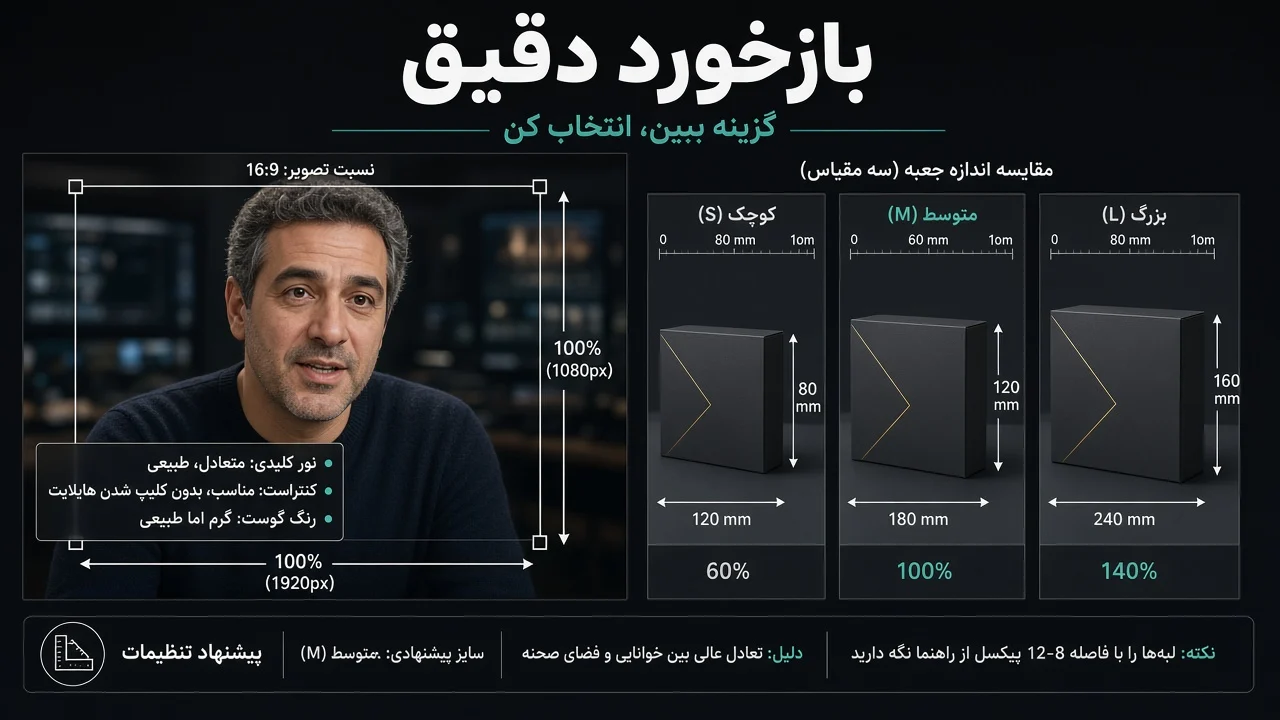بازخورد دقیق با مقایسه مقیاس المان روی فریم
